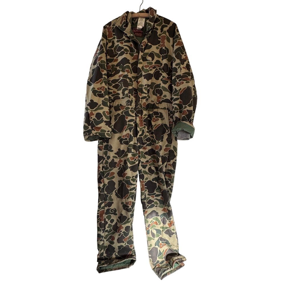 Vintage Walls Blizzard Pruf Camo Insulated Coveralls Mens Large Regular USA Made